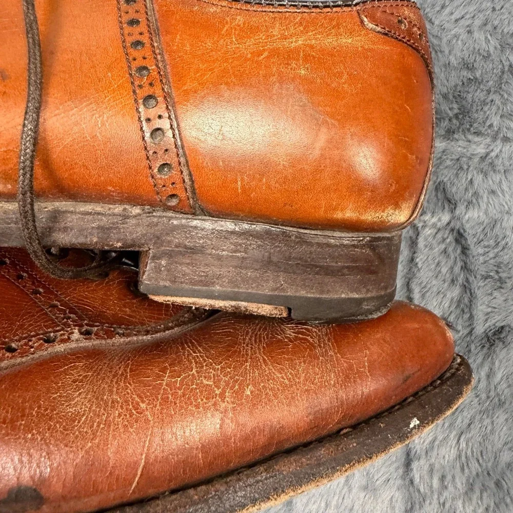 Alden 996 Shell Cordovan Saddle Shoes Mens 8 Brown Leather Oxford Brogue Dress